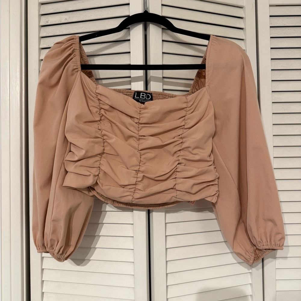 Women's Salmon Ruched Top